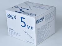 5 мл трехкомпонентный шприц Pakro, с иглой 0,7х40, 100 шт купить в Симферополе