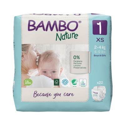 Эко-подгузники Bambo Nature 1 (2-4 кг), 22 шт купить оптом в Симферополе