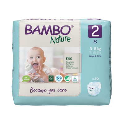 Эко-подгузники Bambo Nature 2 (3-6 кг), 30 шт купить оптом в Симферополе
